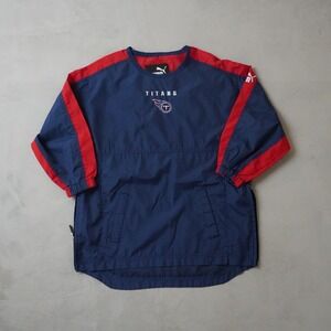 Vintage Puma Tennessee Titans Windbreaker Small Mens Navy Blue NFL Pullover 90s
